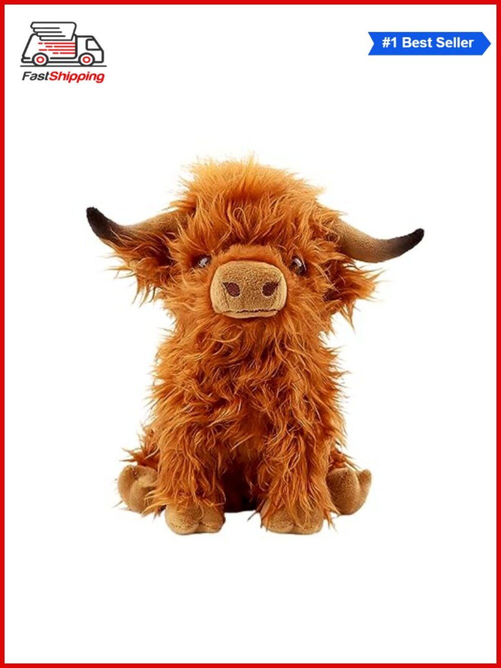 Highland Cow Stuffed Animal 10.5" Plush Toy Kids Adults Soft Farmhouse Decor